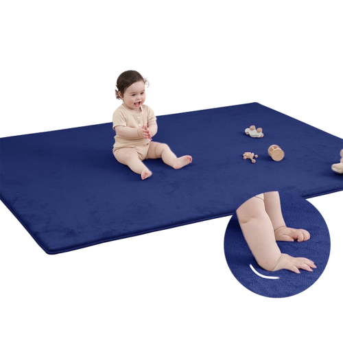 Baby Play Mat, 1.2"Thick Memory Foam Area Rug, Soft Coral Velvet Baby Crawling Mat with Non-Slip Backing, tummy time mat, tatami Padded Carpet, Baby Nursery Rug for Toddlers