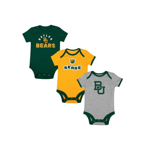 NCAA BAYLOR BEARS Infant Tm1&2 Color Cotton SS ONS 3Pk Boys