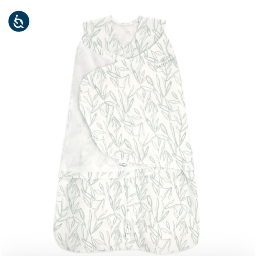 100% Cotton Baby Swaddle Green Leaves | Newborn | HALO US