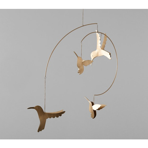 Pottery Barn Kids Jeremiah Brent Hummingbird Mobile - Gold