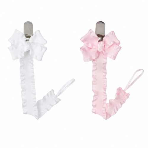 Double Ruffle Pacifier Clip – Little Bear Smocks