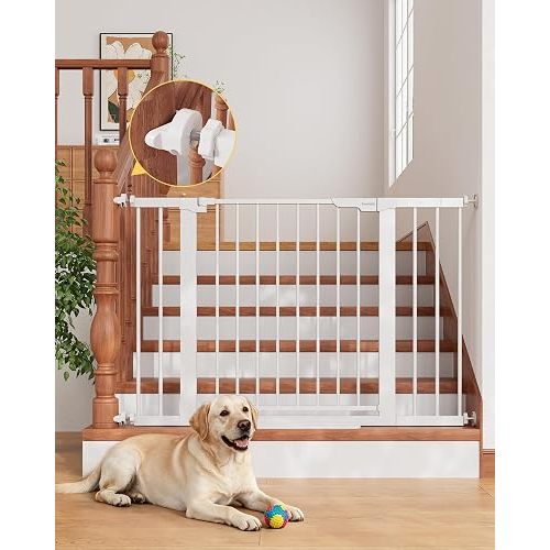 InnoTruth 29.6-44.6 in Wide Baby Gate for Stairs and Doorways, White