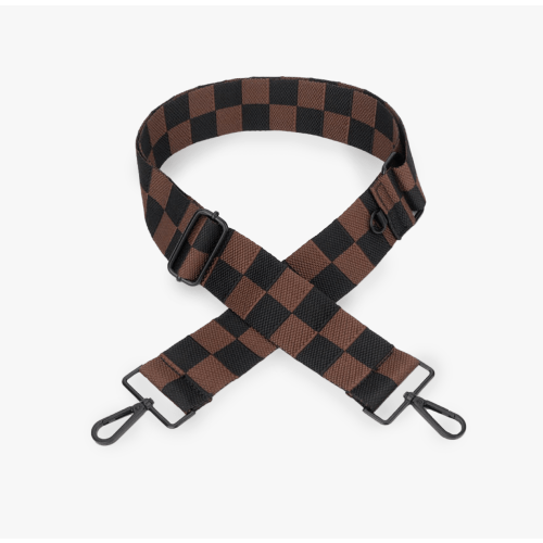 black and brown checkerboard strap