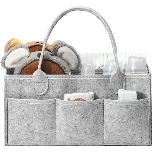 Portable Baby Diaper Caddy Organizer for Changing Table and Car, Nursery Storage Bin - Nappy Caddy Organizer and Nappy Bag
