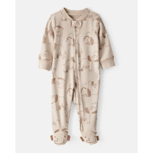 Baby Boy Mammoth Print 100% Cotton Long-Sleeve Snug Fit Sleep & Play Pajamas - Beige | Carter's