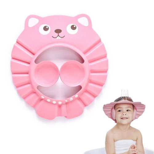 Baby Shower Cap Bathing Cap - Soft Adjustable Visor Hat Safe Shampoo Shower Bathing Protection Bath Cap for Toddler, Baby, Kids, Children (Pink)