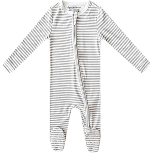 Copper Pearl Zip-Up Footie Baby Pajamas – Soft Newborn Onesies for Boys & Girls, Tag-Free with Two-Way Zipper Baby Sleepers for Newborn - 24 Months, Everest