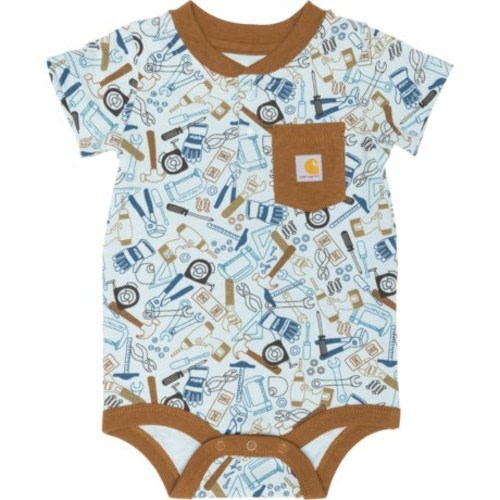 Carhartt Infant Boys CA6642 Henley Tools Baby Bodysuit - Short Sleeve