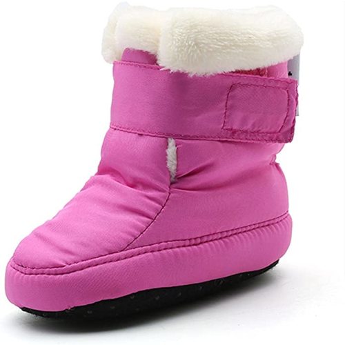 Newborn Baby Boys and Girls Waterproof Winter Warm Snow Boots Crib Shoes - 6-12 Months Toddler - Purple