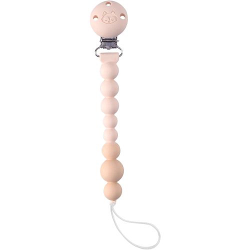 Loulou Lollipop OneC Silicone Pacifier Clip - BPA Free Baby Binky Holder, One Piece Design, Dishwasher Safe - Coconut Milk