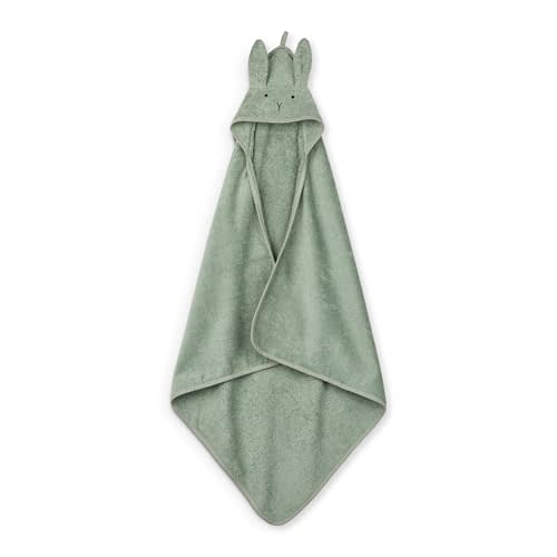Baby Hooded Towel – Organic Cotton Baby Bath Towels – Baby Towels, Baby Bath Towels for Baby Boy, 32" x 32" Super-Soft and Absorbent Baby Towels for Newborn (Rabbit Roman Green)