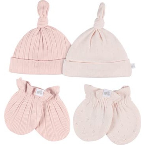 Caps and No Scratch Mittens Set