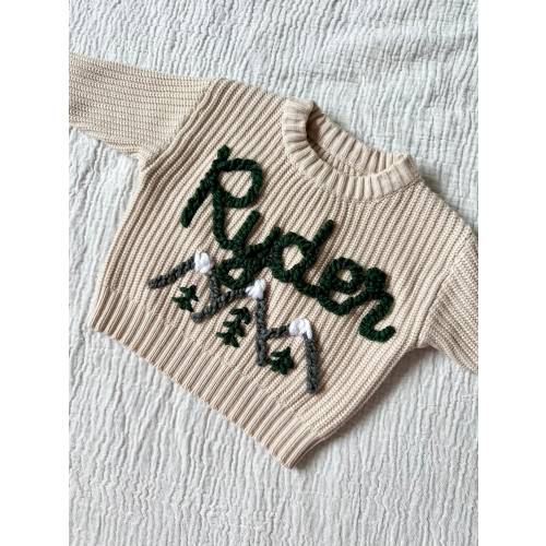 Custom Mountain Sweater | Toddler Sweater| Name Sweater | Embroidered Sweater | Birthday Outfit | Baby Announcement | Baby Gift | Mountains