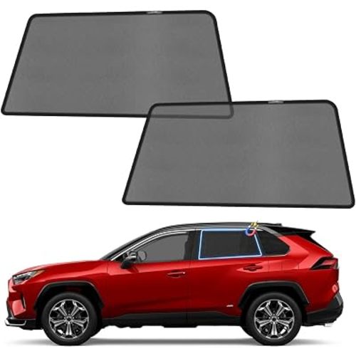 KUST Car Window Shades for 2019-2024 Toyota RAV4 Accessories, Breathable Mesh Magnetic Window Covers, Rear Back Side Window Sun Shades UV Block Privacy Protection for Baby Camping Napping 2PCS