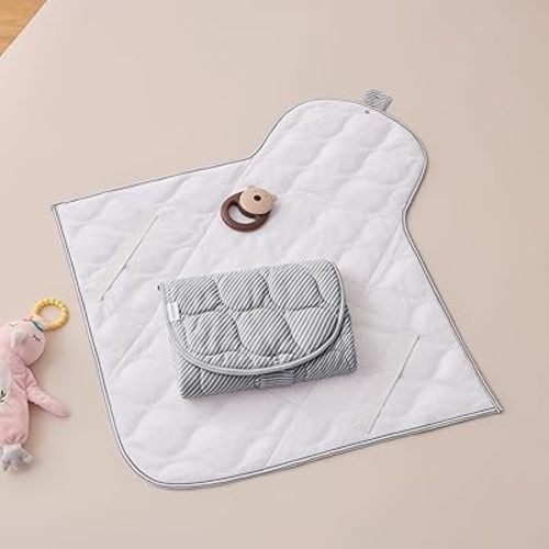 UTEX Baby Portable Changing Pad, Waterproof & Wipeable Diaper Changing Mat with Carrying Bag, Foldable Changing Mat for Travel, Newborn Shower Gifts