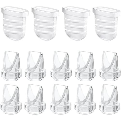 12PCS Duckbill Valves Silicone Diaphragm Compatible with eufy S1 Pro S1 E10, Lansinoh Discreet Duo, NCVI NICEGREEN Nuliie Zooawa S32 Breast Pump Parts S32 Pump Replacement, for Lansinoh Pump Parts