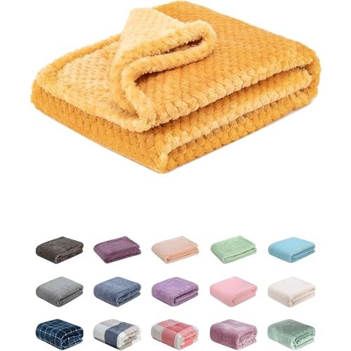 Fuzzy Blanket or Fluffy Blanket for Baby, Soft Warm Cozy Coral Fleece Toddler, Infant or Newborn Receiving Blanket for Crib, Stroller, Travel, Decorative (28Wx40L, XS-Banana)