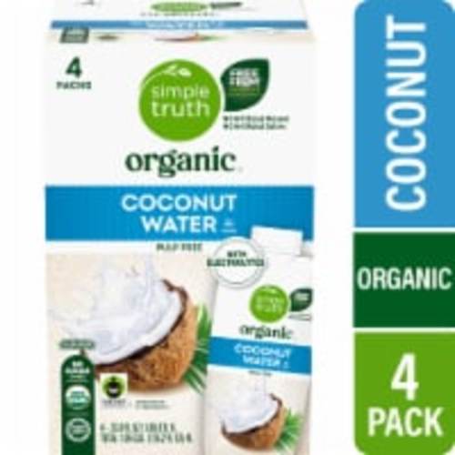 Simple Truth Organic® Original No Sugar Added Coconut Water Carton, 4 carton / 1 liter
