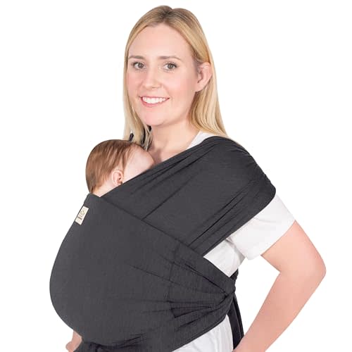 KeaBabies Baby Wrap Carrier Ring Sling - Easy to Wear, Adjustable D-Lite Baby Carrier Newborn to Toddler, Infant Carrying Shirt, Hands Free Bonding, Breathable Fabric Wearing Wrap (Mystic Gray)