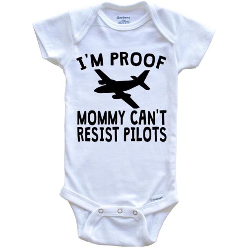 Really Awesome Shirts I'm Proof Mommy Can't Resist Pilots Baby Bodysuit - Funny Baby Bodysuit