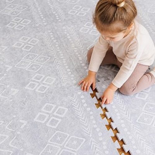 Lillefolk Baby Play Mat for Floor – 4x6ft Gray | Soft Non Toxic Premium EVA Foam Tiles for Tummy Time, Crawling & Playroom – Waterproof Interlocking Floor Mat for Babies & Toddlers (6 Tiles)