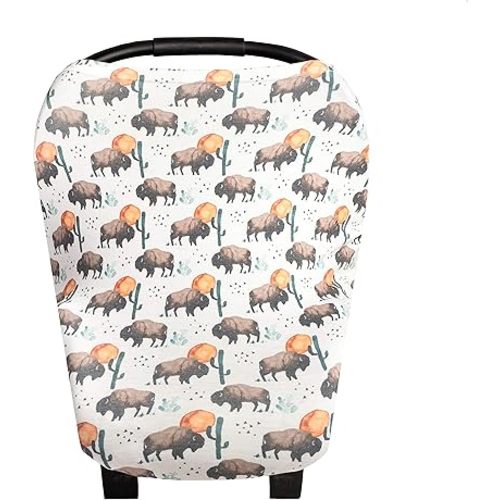 Bison Copper Pearl Multi-Use Cover: Car Seat, Nursing, Stroller - Stretchy Fabric, All-Season, Stylish Designs, Easy Access for Moms