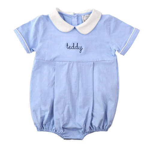 Baby Blue Laine Short-Sleeve Bubble Bodysuit – The Bella Bean