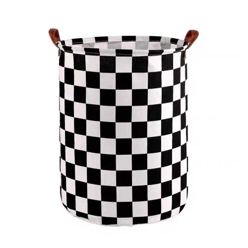 EVNELE Large Laundry Hamper, Waterproof Canvas, Collapsible Storage Basket, Racing Flag Style
