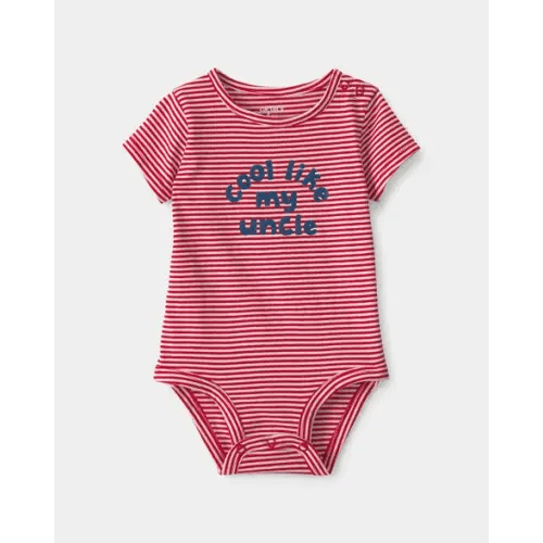 Baby 'Cool Like My Uncle' Striped Graphic Bodysuit - Red | Carter's
