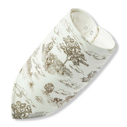 Country Toile Luxe Stretch Kerchief Bib