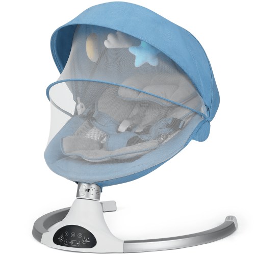 Cowiewie Baby Swing for Infants, Electric Indoor Rocker with 3 Swing Speeds, 10 Lullabies, Bluetooth, Touch Screen