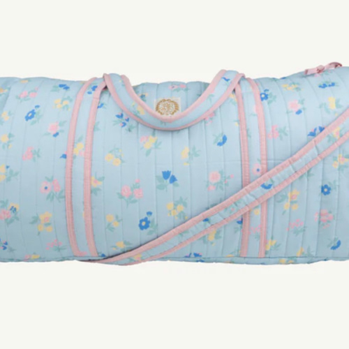 Logan's Long Weekend Bag Little London Flowers Pink Gingham - Girls Travel Bag