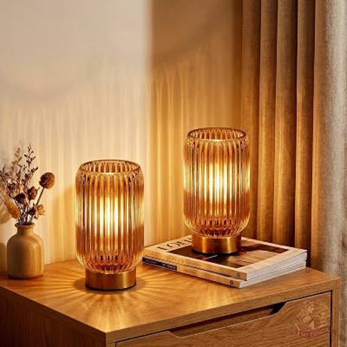 MJ PREMIER Battery Operated Lamp, Small Cordless Lamp with Timer, Yellow*2