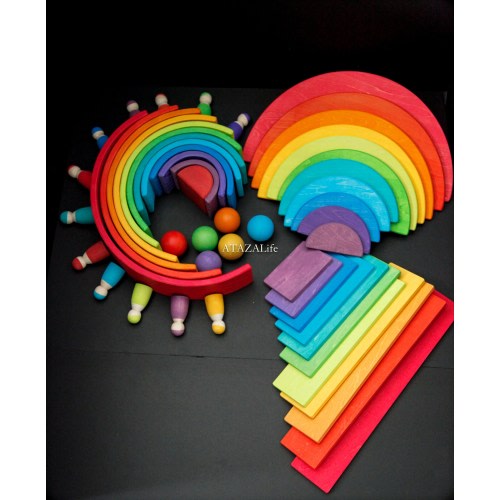 Rainbow Magic Box – 5-in-1 Open-Ended Play Set | Montessori & Waldorf-Inspired | Imaginative Stacking Fun