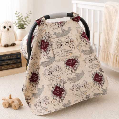 Harry Potter Infant Carrier Cover / Marauder's Map Car Seat Canopy Tent / Add Window