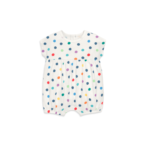 Baby Bubble Shortie In Rainbow Confetti Dots, 12-18M