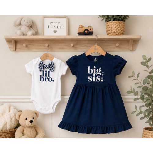 Big Sister Dress, Little Brother Bodysuit Matching Outfits