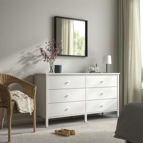 KILBERGET
6-drawer dresser, white/anchor/unlock function, 56 3/4x30 3/4 "