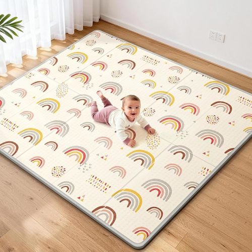 79x71 Baby Play Mat- Extra Large Playmats for Baby,Foldable Baby Foam Playmat for Floor,Thick Cushioning Padding Foam Playmat for Baby and Toddlers Infants, Baby Foam Playmat for Indoor or Outdoor Use