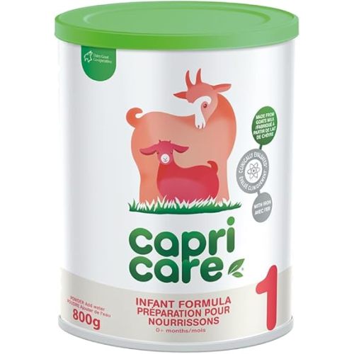 Capricare Whole Goat Milk Powder Baby Formula Stage 1 - Nutritional New Born Baby Essentials, No Added Palm Oil, Soybean Oil, GMOs, Glucose, Refined Sugars, Corn Maltodextrin - 0 Months & Above, 800g