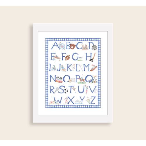 Sports Alphabet Watercolor Nursery Wall Art Print | Sports Nursery Decor | Boy Wall Art | Nursery Alphabet Art Print | Baby Nursery Art