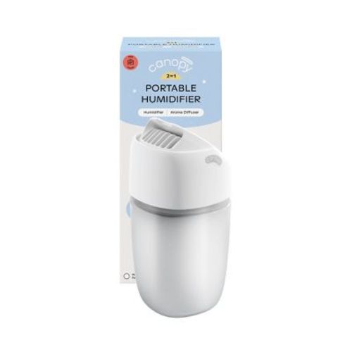 Canopy Mist Free Travel Humidifier- Travel Size, Includes Aroma Diffusion, Dishwasher Safe, Mold Inhibiting - 0.5L - White