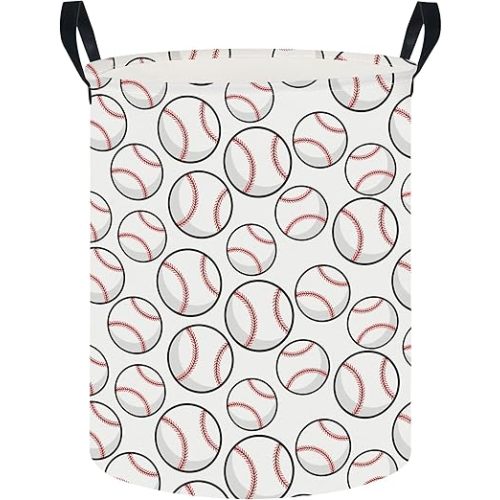 Laundry Hamper,Laundry Basket,Baby Nursery Hamper,Waterproof Storage Bin,Clothes Organizer Basket,Room Decor(Big Baseball)