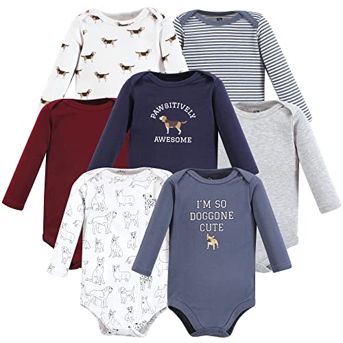 Hudson Baby baby-boys Cotton Long-sleeve Bodysuits 7-pack