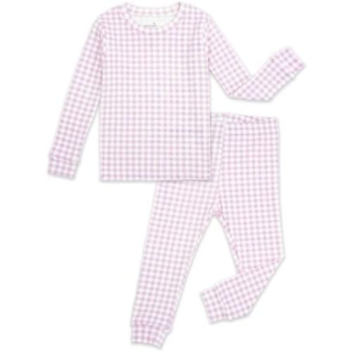 moimoln Cotton Modal Baby Toddler Pajamas Check Solid Leopard 6M-8Y (1/2 Pack)