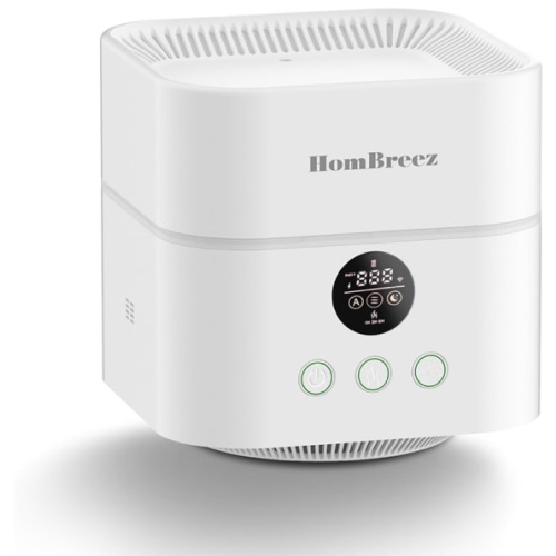 Air Purifier and Humidifier Combo for Bedroom, Covers Up to 200ft², H13 True HEPA Filter, 500ML Water Tank, Quiet Cool Mist Top Fill Essential Oil Diffuser for Baby, Pet Room, White