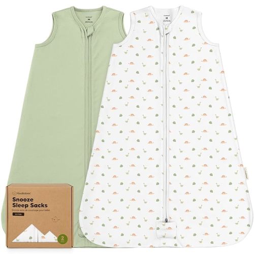 2-Pack Baby Sleep Sacks, Zipper Wearable Blanket - 0.5TOG Organic Cotton,Lightweight,Soft Cozy Toddler Sleeping Sack 6-12 months, Easy to Wear Large Newborn Transition Swaddles Sleepsacks(Roarsome, M)