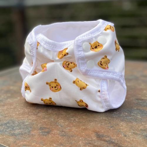 Winnie the Pooh Newborn Cloth Diaper with umbilical cord snap