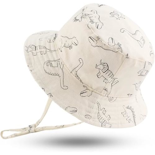 JANGANNSA Dinosaur Baby Boys Sun Hat Cotton Toddler Girls Bucket Hats Summer Sun Protect Cap for Kids