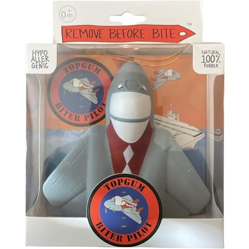 TOPGUM Biter Pilot Airplane Teething Toy 100% Natural Havea Rubber